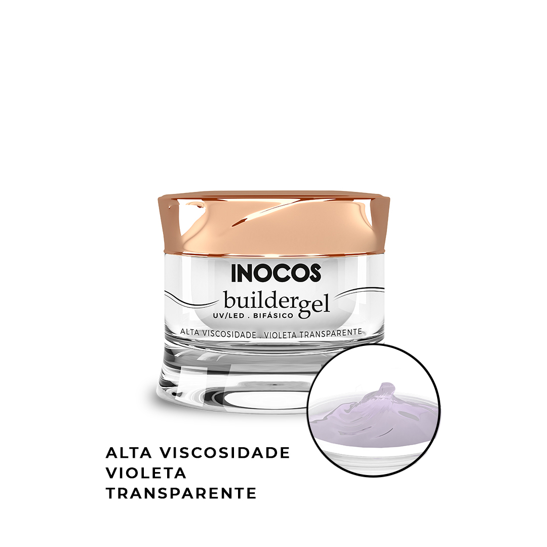 Inocos gel construção de unhas de gel alta viscosidade transparente violeta