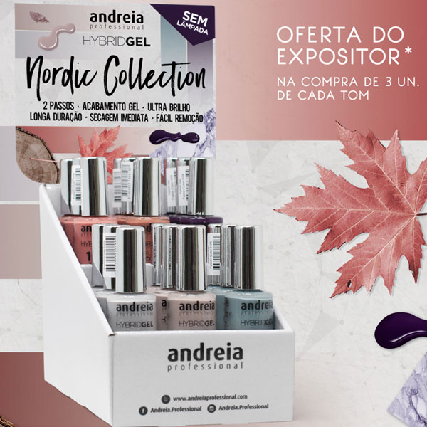 Andreia de esmalte híbrido de uñas colección con expositor