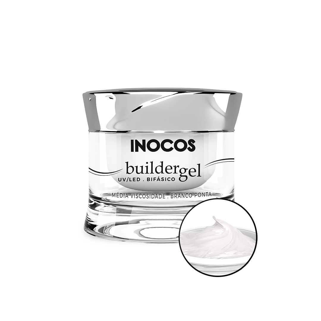 Inocos gel construção de unhas de gel média viscosidade branco ponta