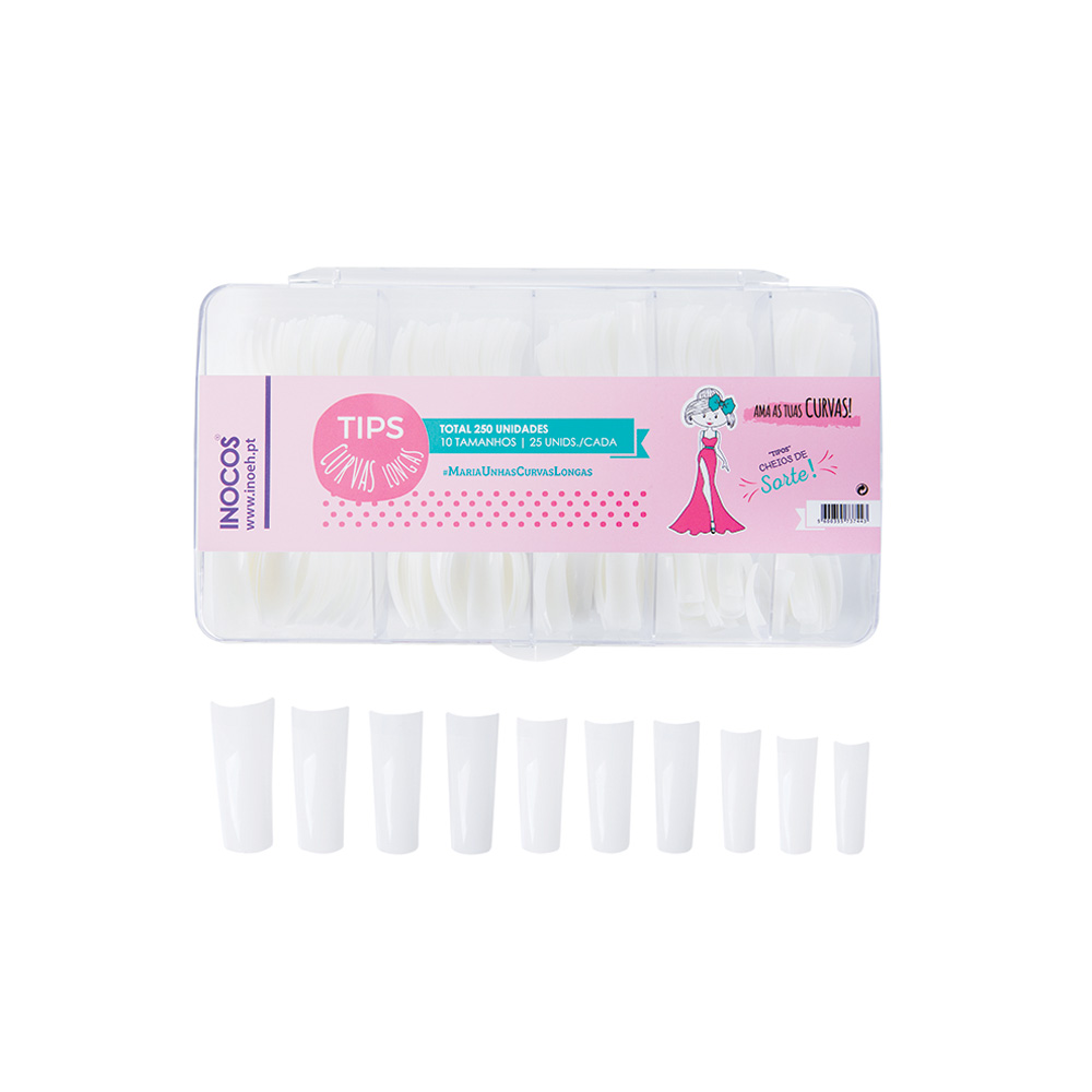 Inocos nail tips curvas longas cx250