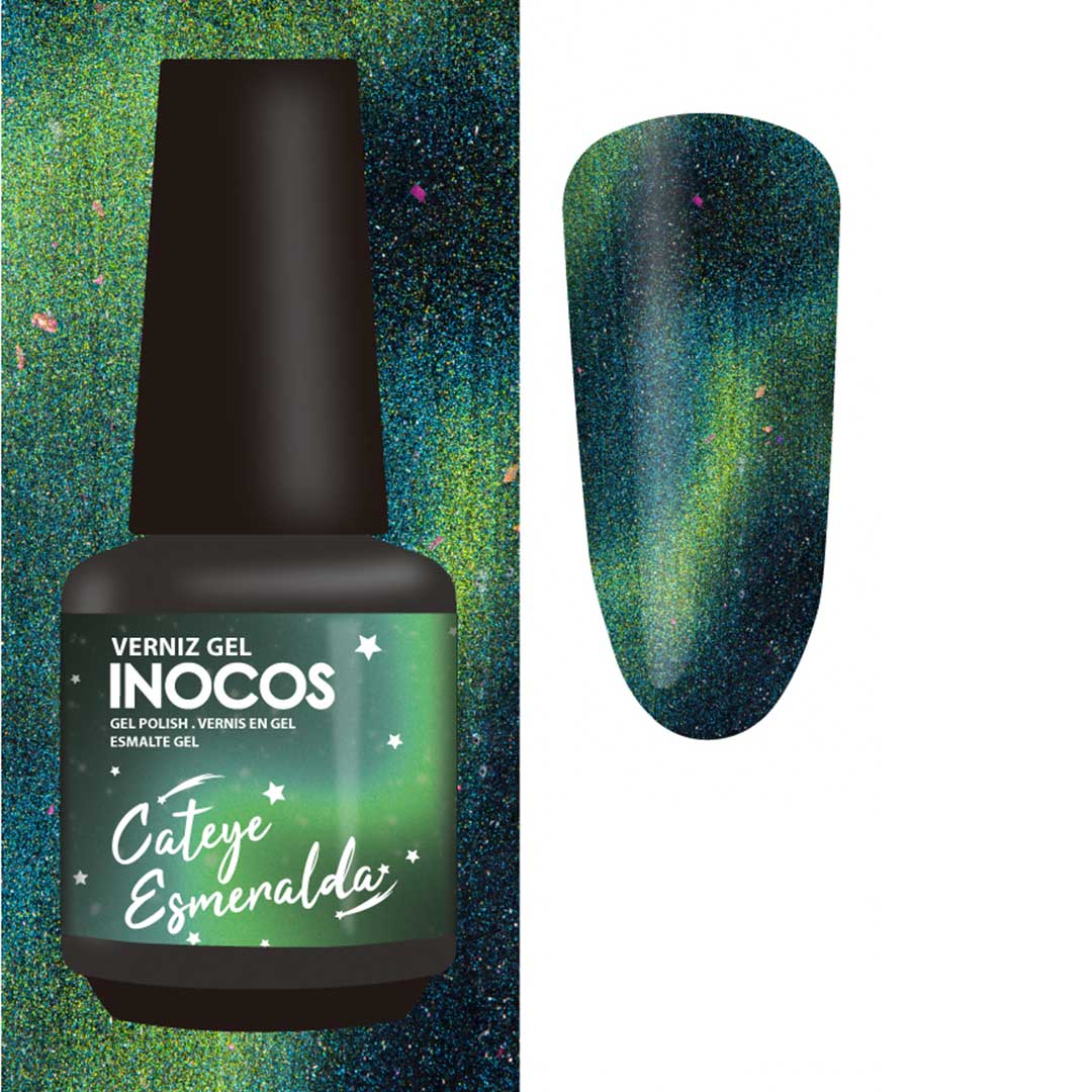 Inocos verniz gel magnético Cateye esmeralda