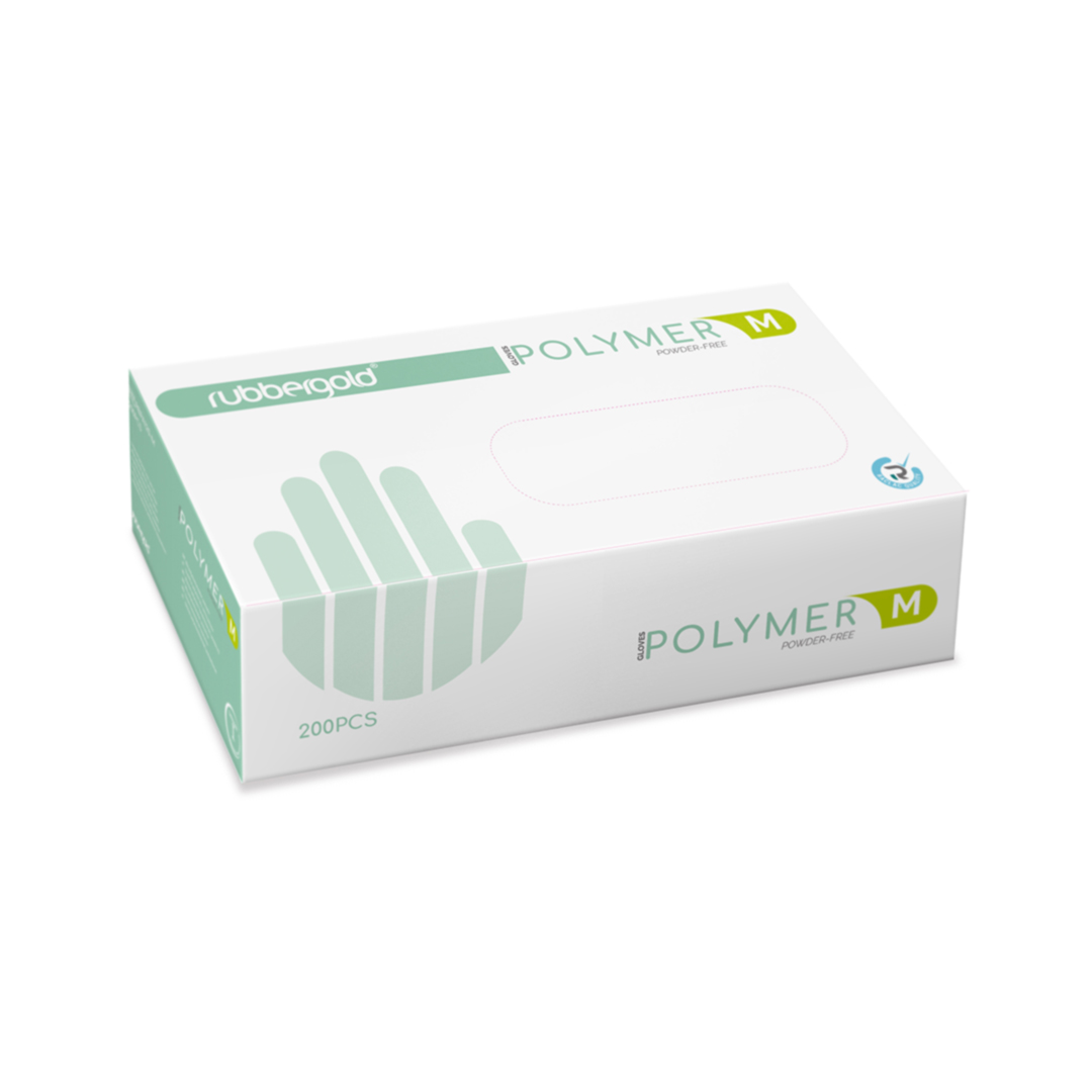 Rubbergold guantes de polymer sin polvo caja 200uni M