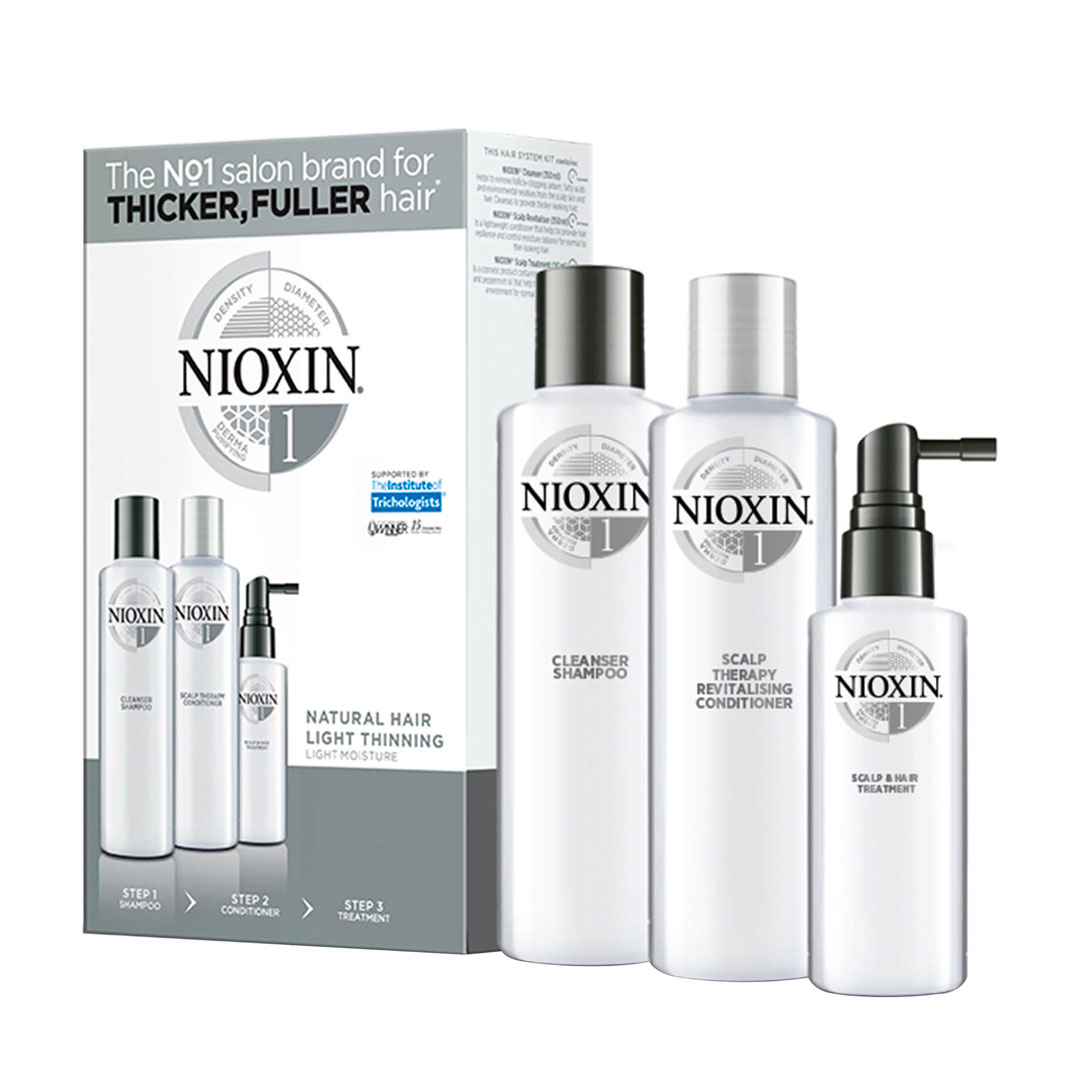 Nioxin Kit System 1 - cabelo natural com perda ligeira (anti-queda)