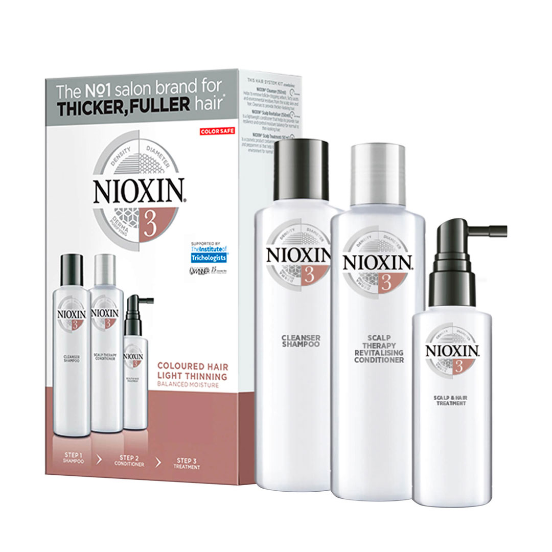 Nioxin Kit System 3 - cabello teñido con ligera pérdida de densidad (anti-caída)