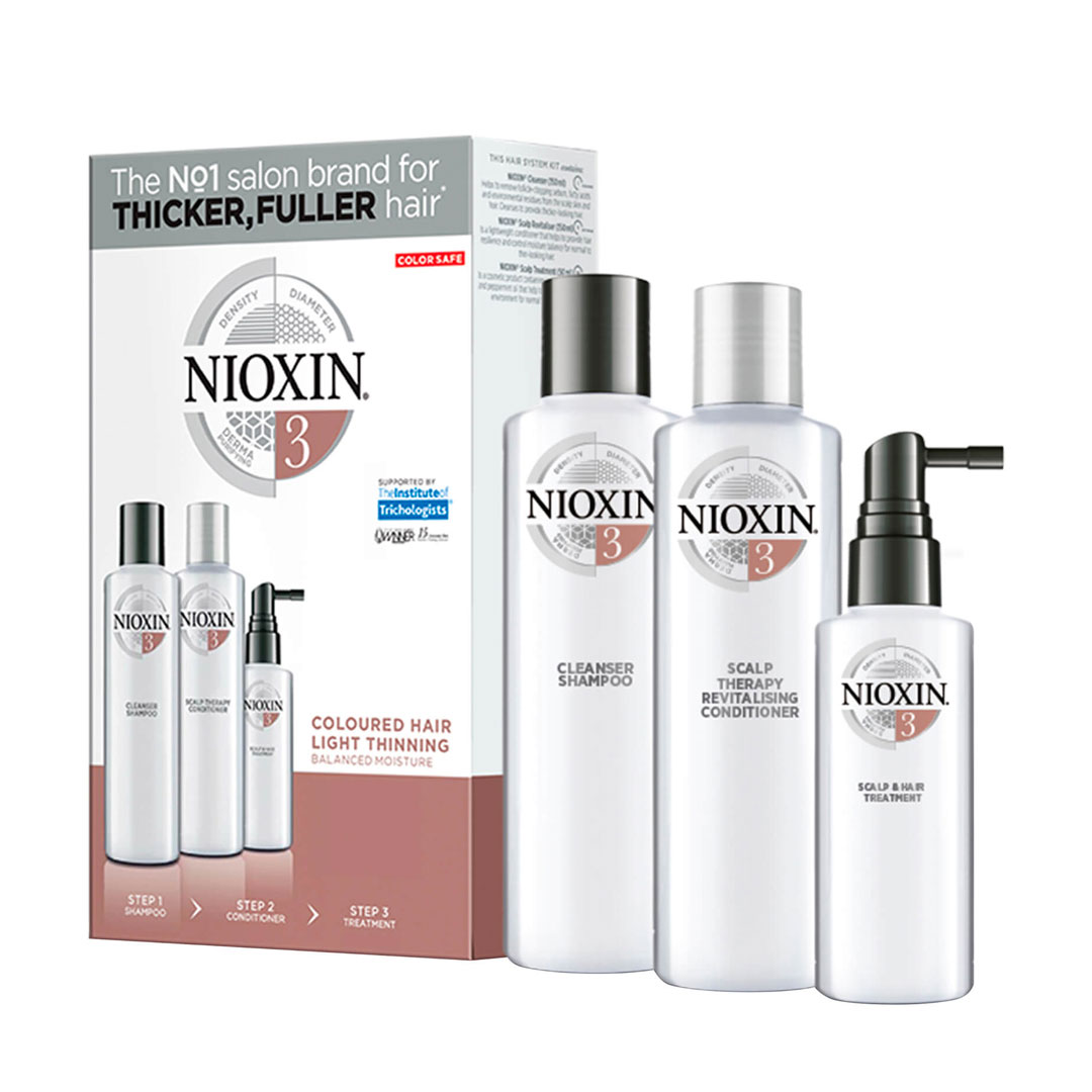 Nioxin Kit System 3 - cabelo pintado com ligeira perda de densidade (anti-queda)