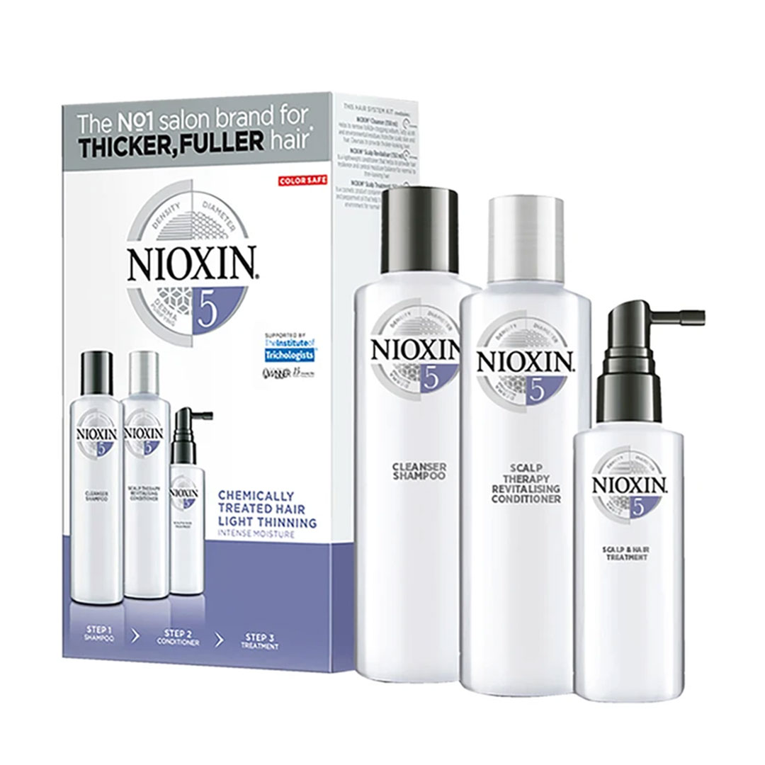 Nioxin Kit System 5 - cabelo quimicamente tratado com ligeira perda de densidade (anti-queda)