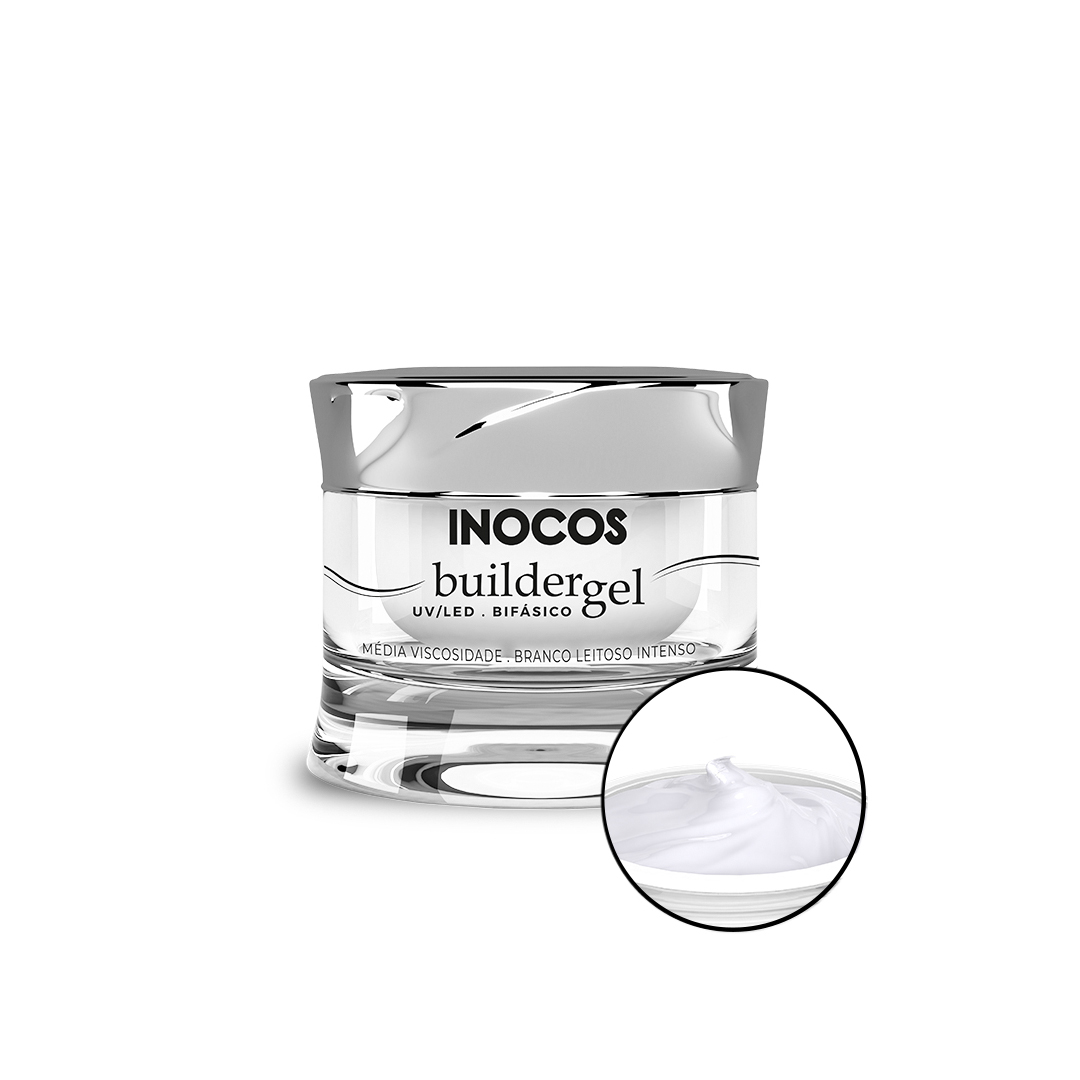 Inocos gel nail construction gel medium viscosity intense milky white