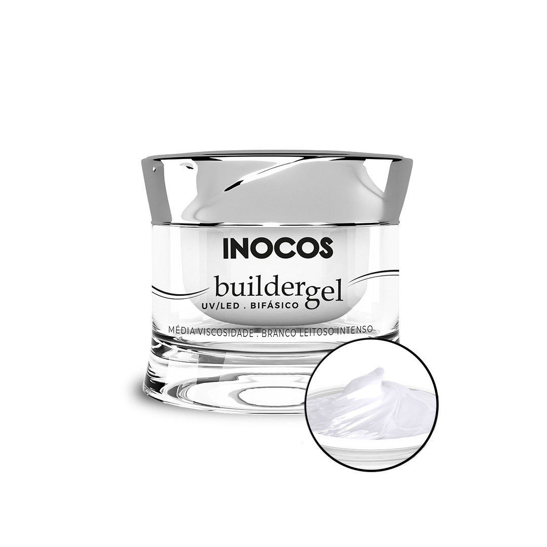 Inocos gel gel de construcción de uñas viscosidad media blanco lechoso intenso