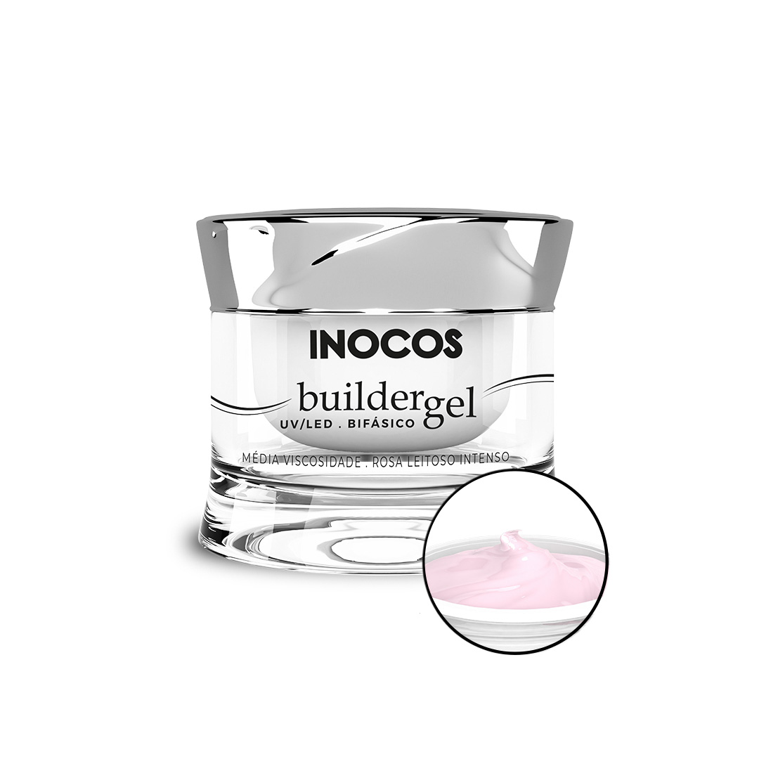 Inocos gel construción de uñas de gel media viscosidad rosa suave intenso