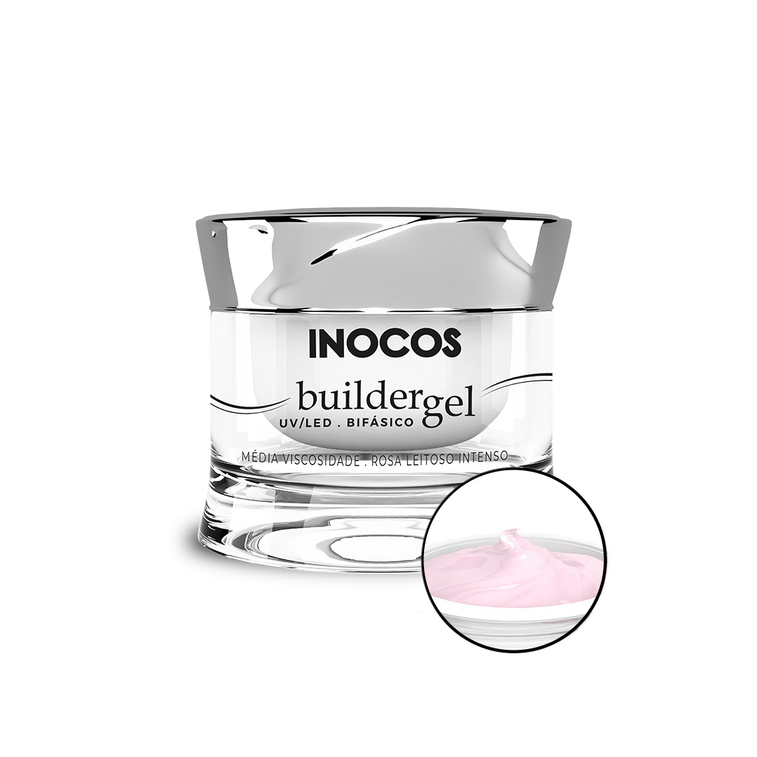 Inocos gel construção de unhas de gel média viscosidade rosa leitoso intenso