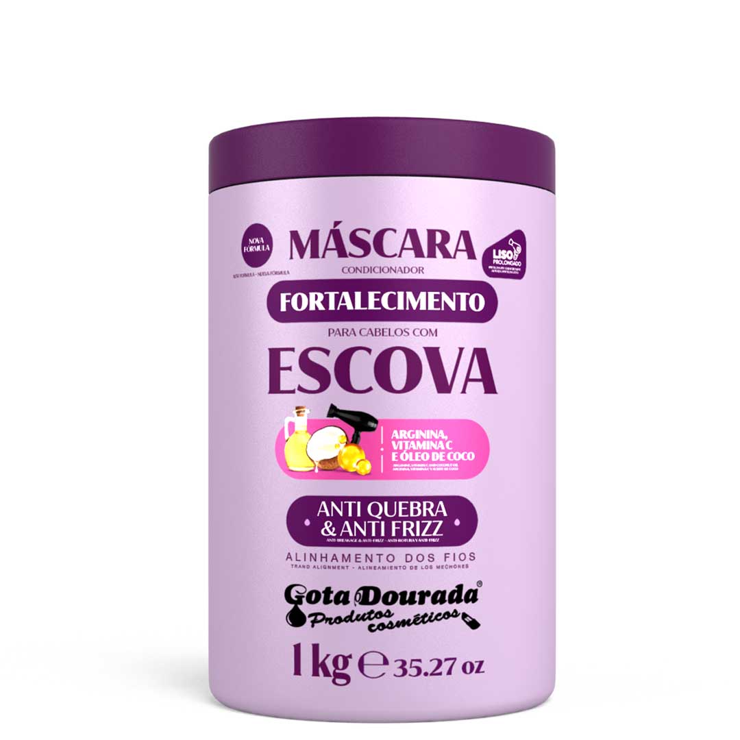 Gota Dourada Cabelo com Escova máscara