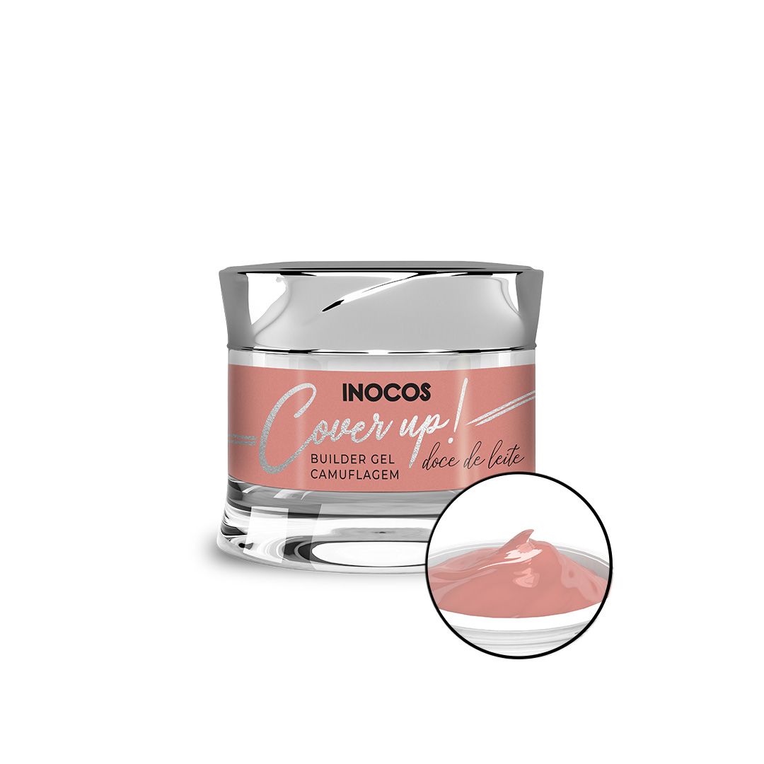 Inocos gel construção de unhas média viscosidade cover up doce de leite