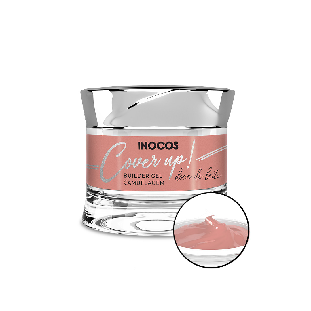 Inocos gel construção de unhas média viscosidade cover up doce de leite