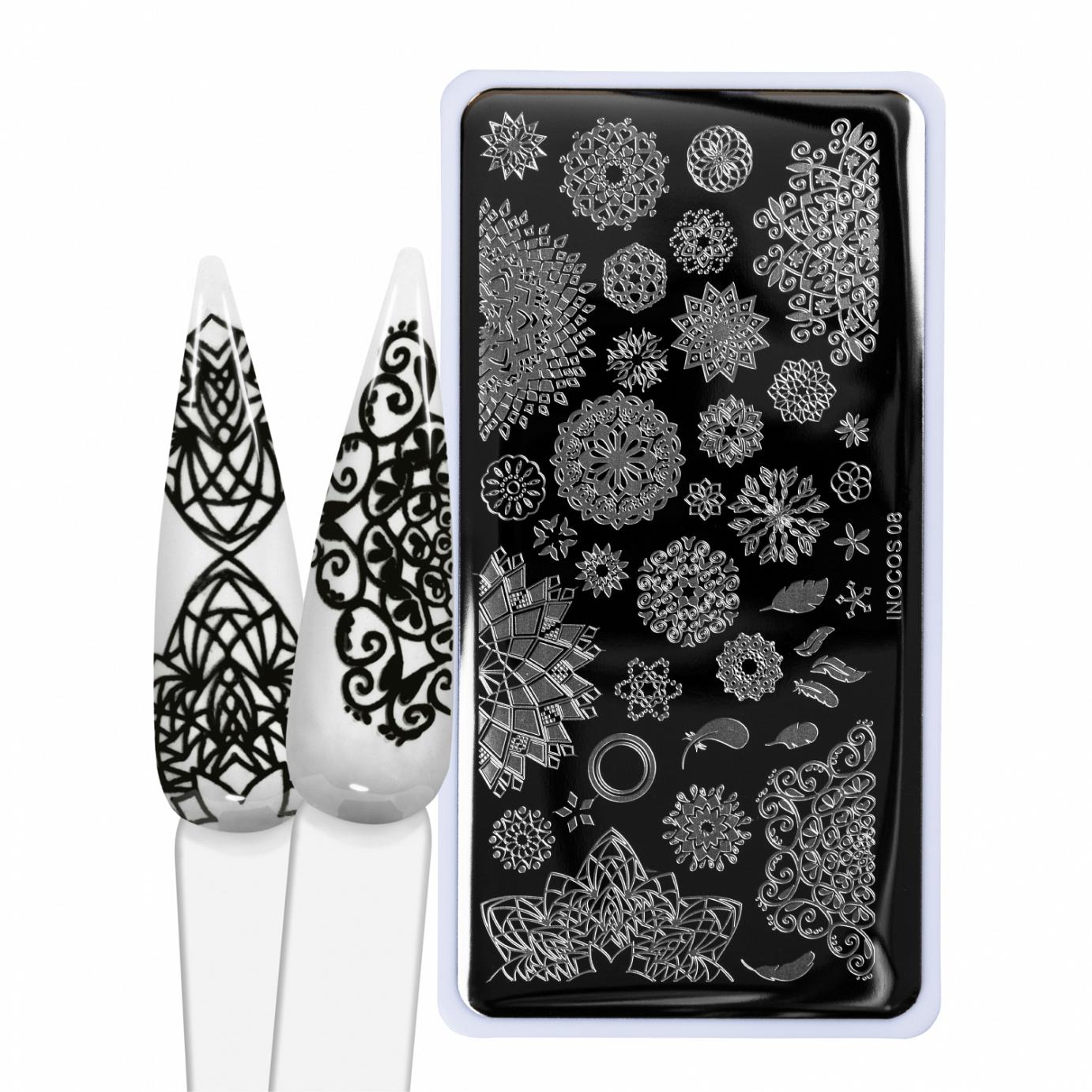 Inocos Stamping placa de carimbos para unhas 08 mandala Inocos Stamping placa de carimbos para unhas 08 mandala