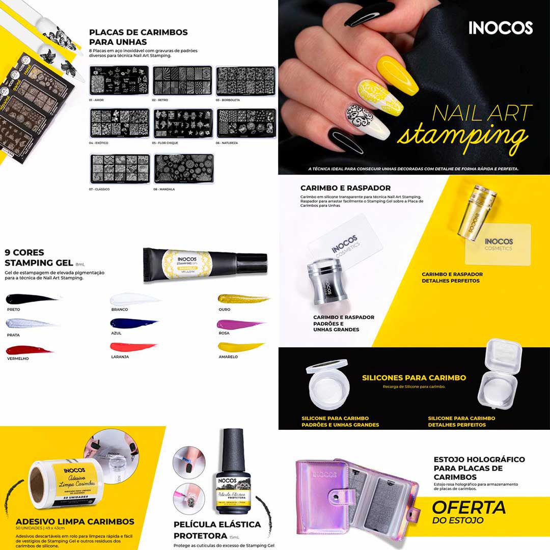Inocos Paquete Stamping para uñas completo