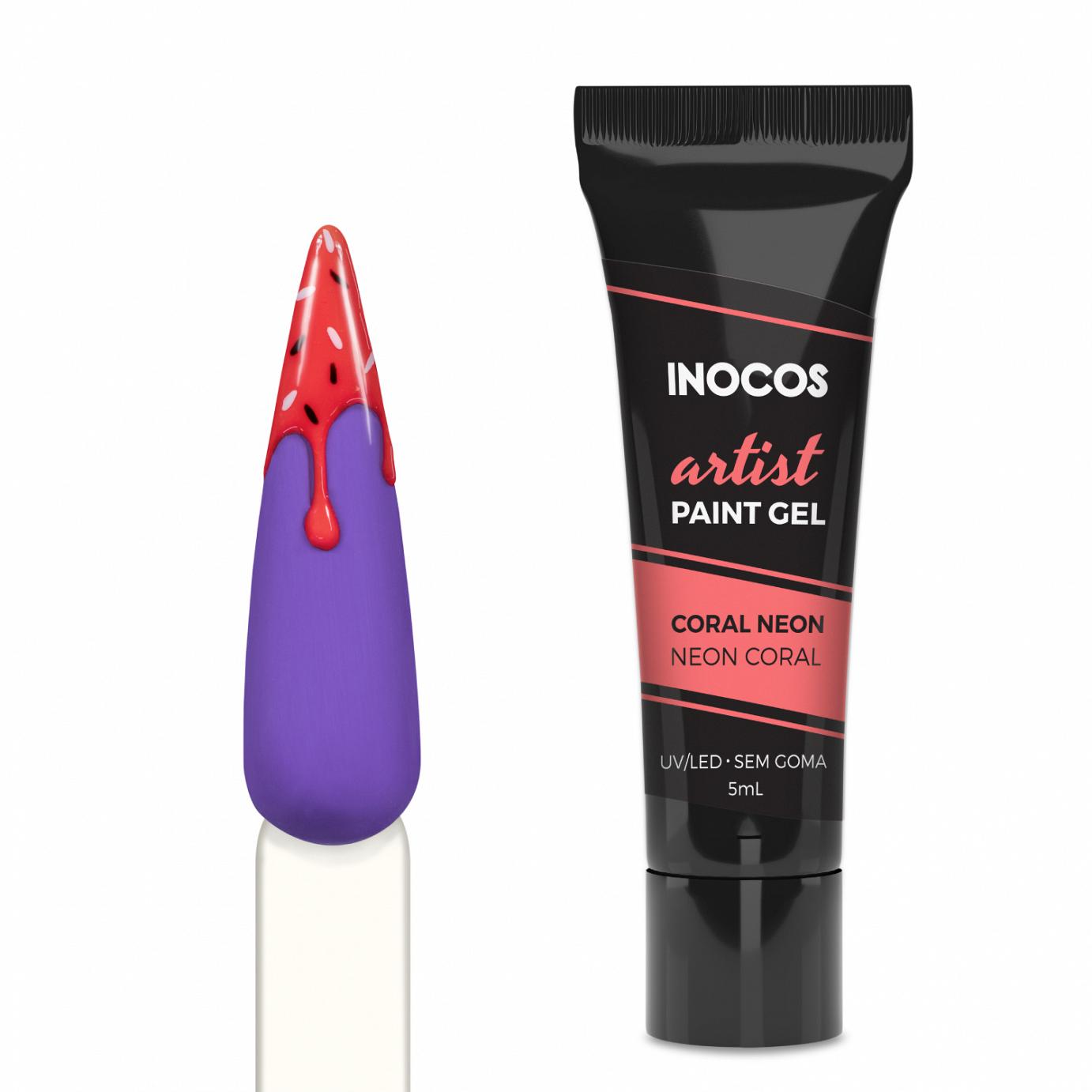 Inocos Artist Paint Gel de uñas coral neon