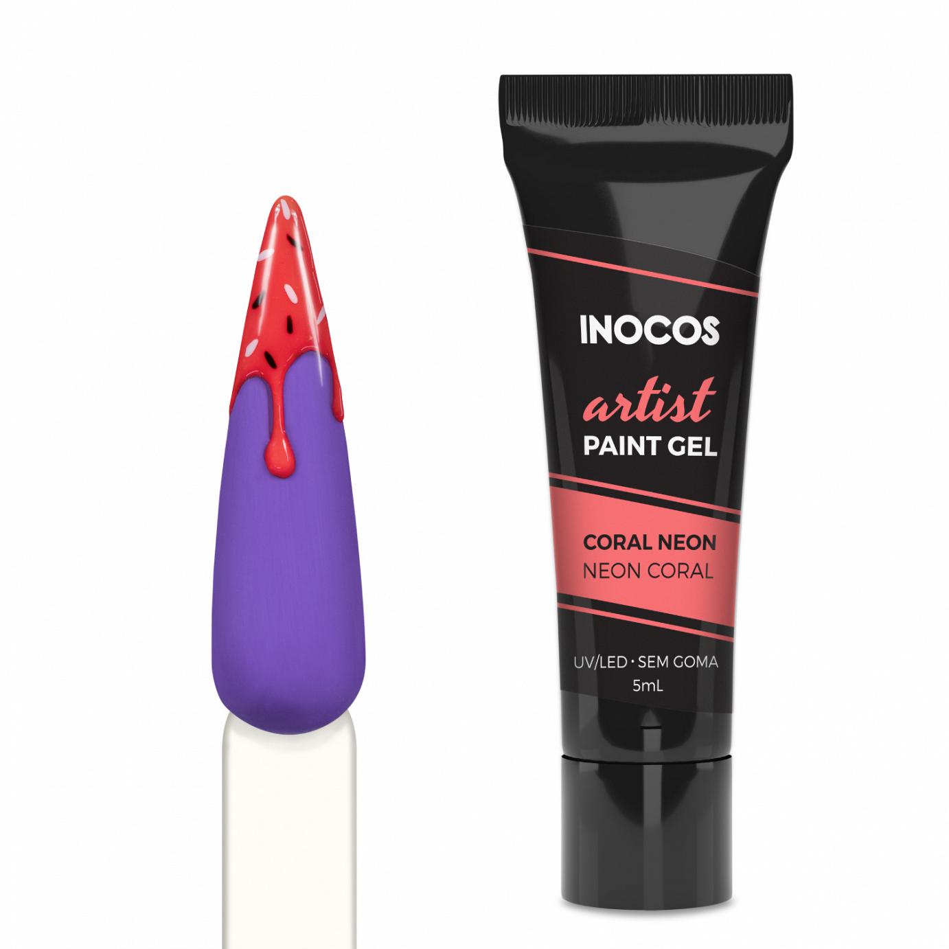 Inocos Artist Paint Gel de unhas coral neon