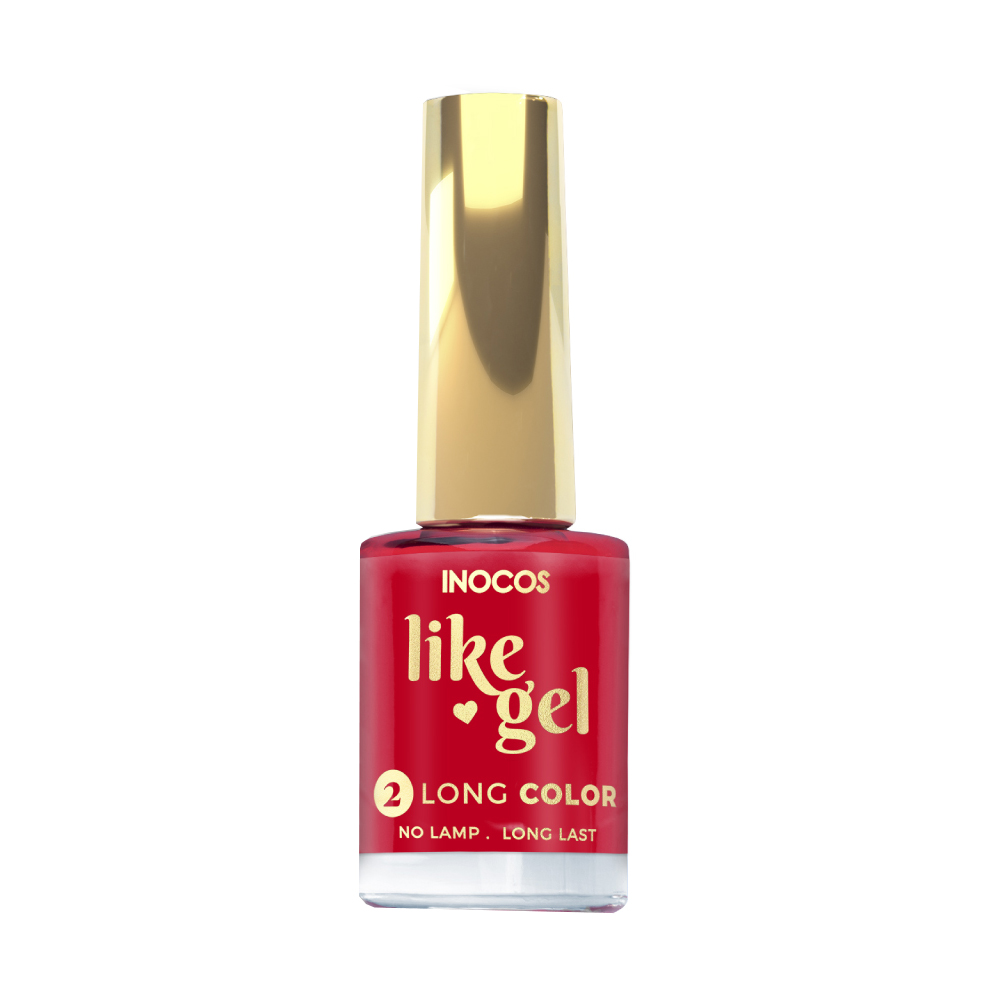 Inocos Like Gel verniz de unhas efeito gel 121 vermelho vivo