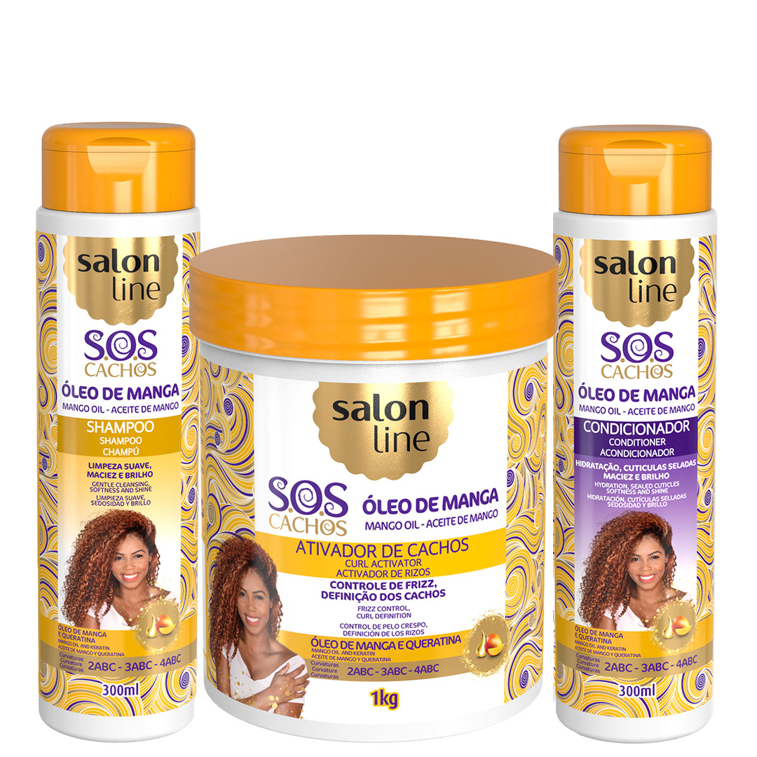 Salon Line SOS champô + Máscara + Condicionador de óleo de manga