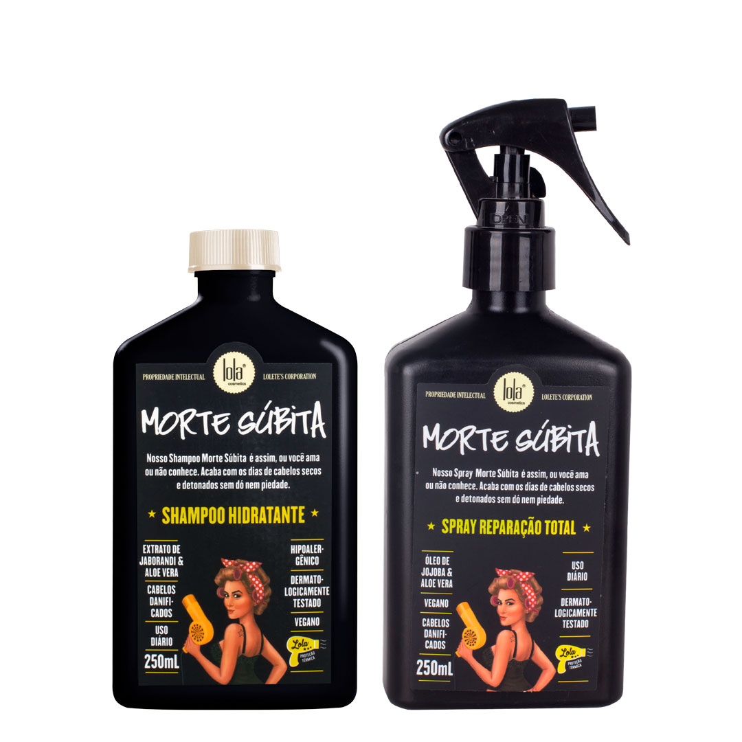 Pack Lola Morte Súbita champô hidratante + spray reparação total Pack Lola Morte Súbita champô hidratante + spray reparação total
