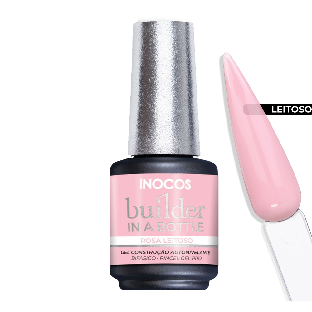 Inocos Builder in a Bottle gel de construção de unhas rosa leitoso