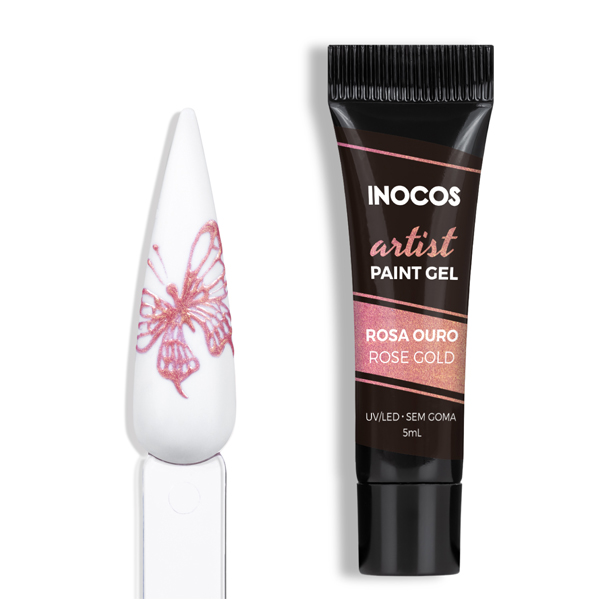 Inocos Artist Paint Gel de unhas rosa ouro