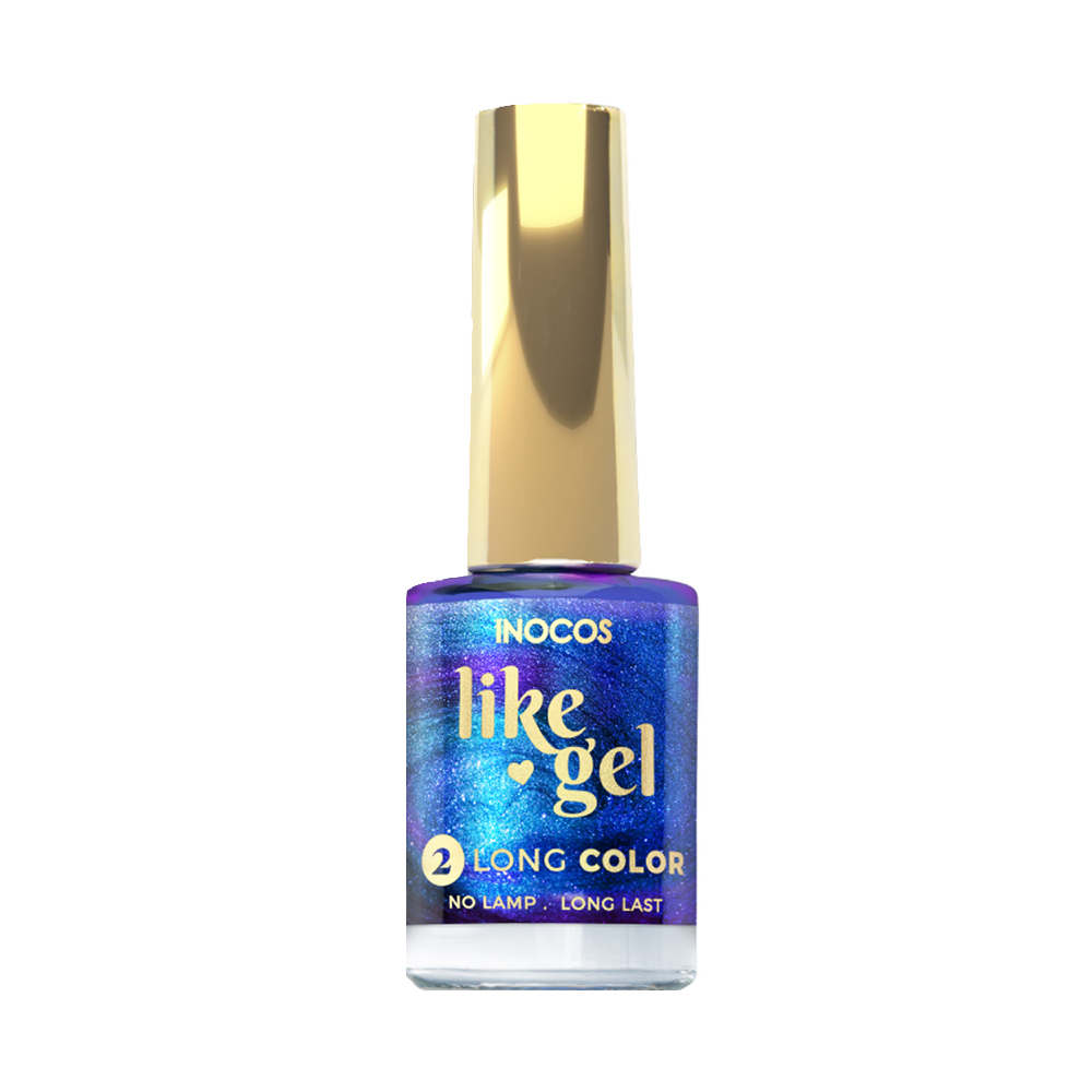 Inocos Like Gel verniz de unhas efeito gel 132 azul galáxia