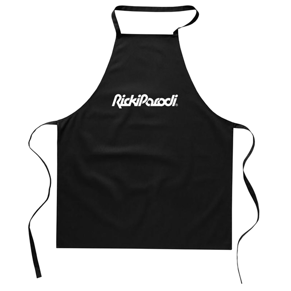 Rickiparodi delantal negro con logo
