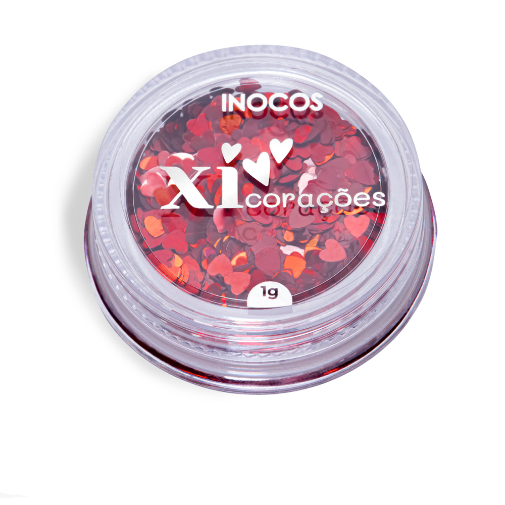 Inocos glitter para unhas Quem Nunca xi-coração vermelho