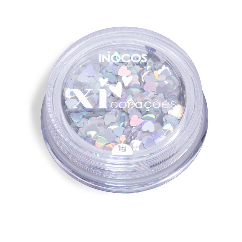 Inocos glitter para unhas Quem Nunca xi-coração prata