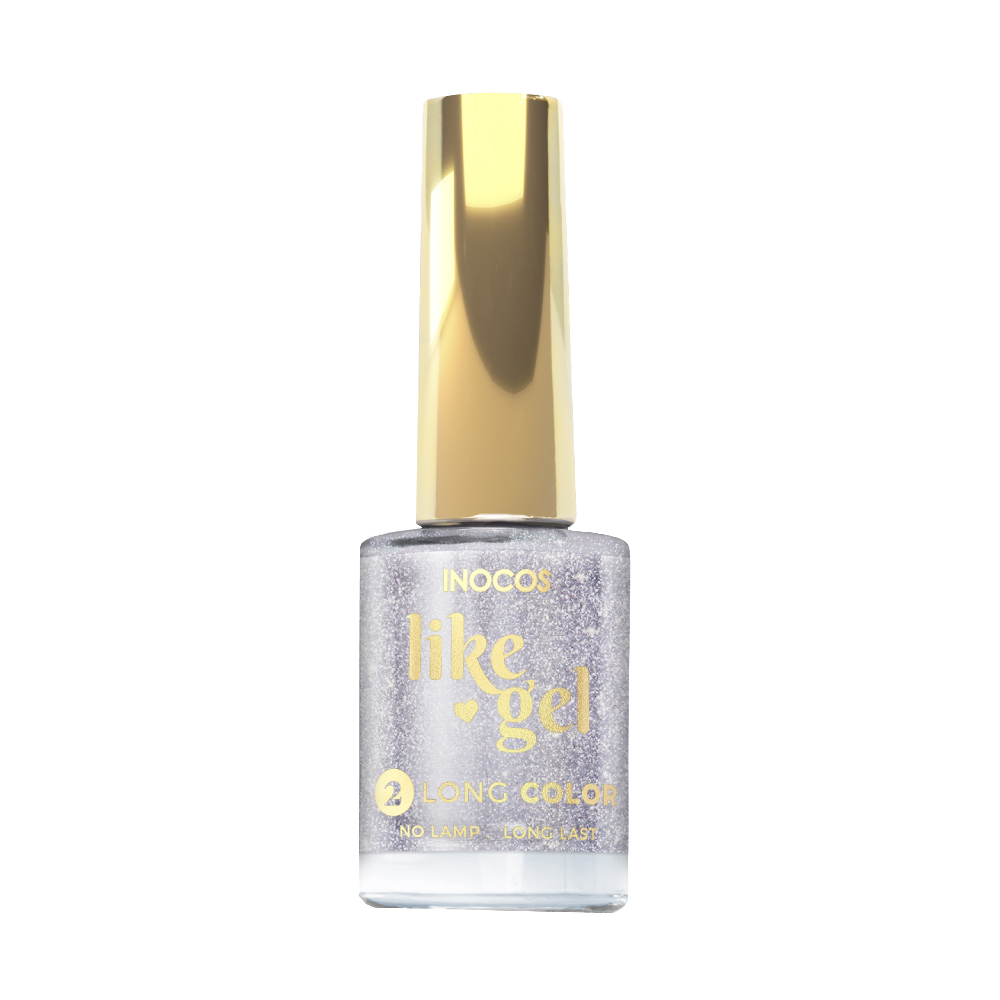 Inocos Like Gel esmalte de uñas efecto gel 135 glitter plata