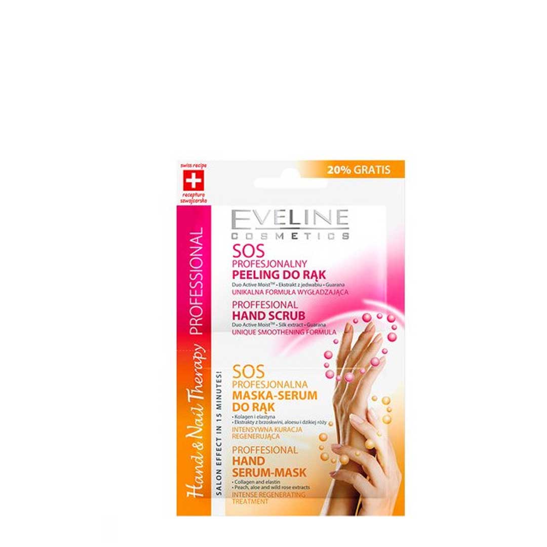 Eveline Hand & Nails Therapy exfoliante y mascarilla de manos 2x6ml