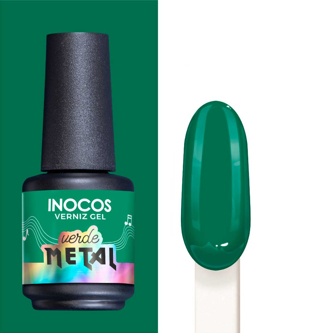 Inocos esmalte gel Festival de Verão verde metal