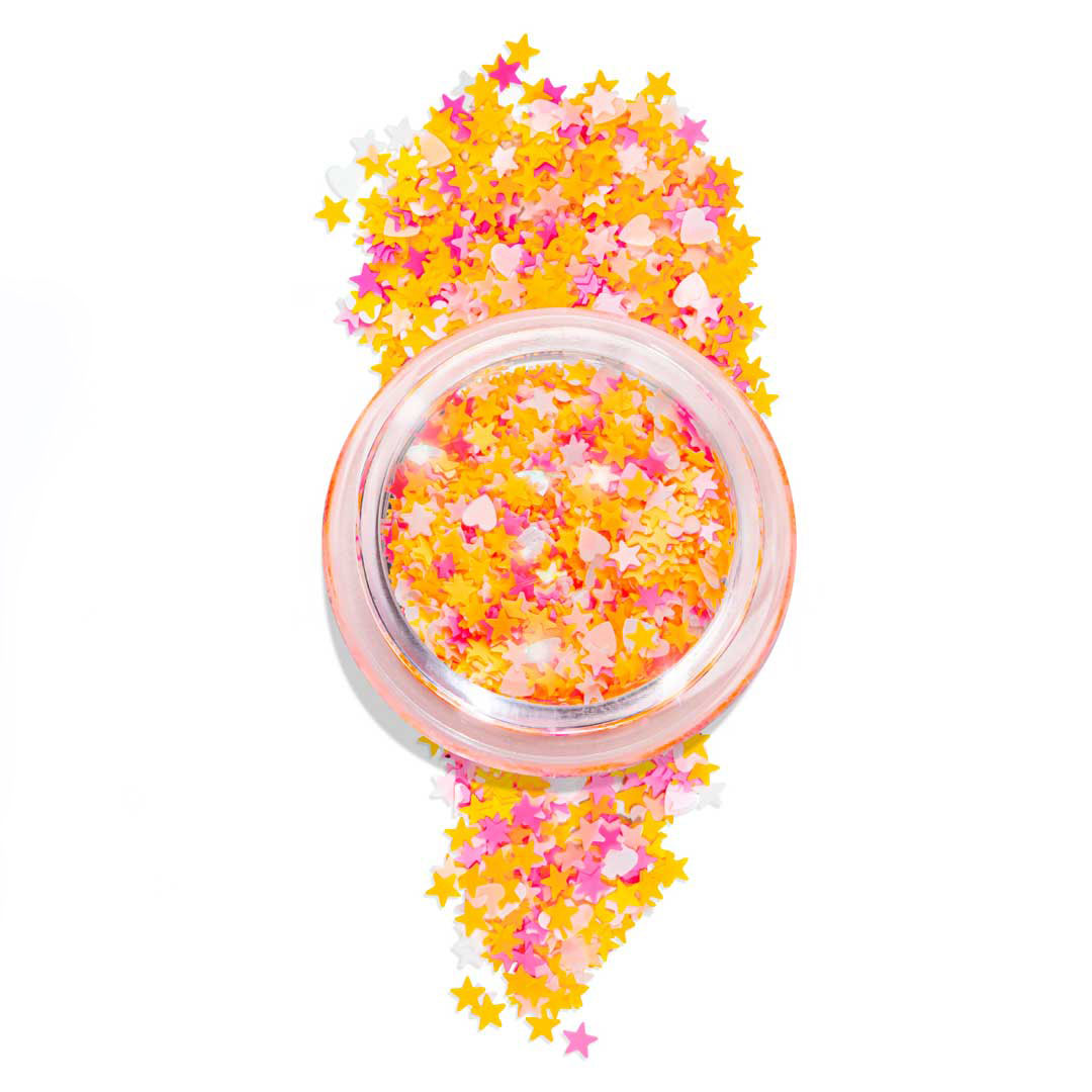 Inocos glitter fantasia mix laranja rosa e branco