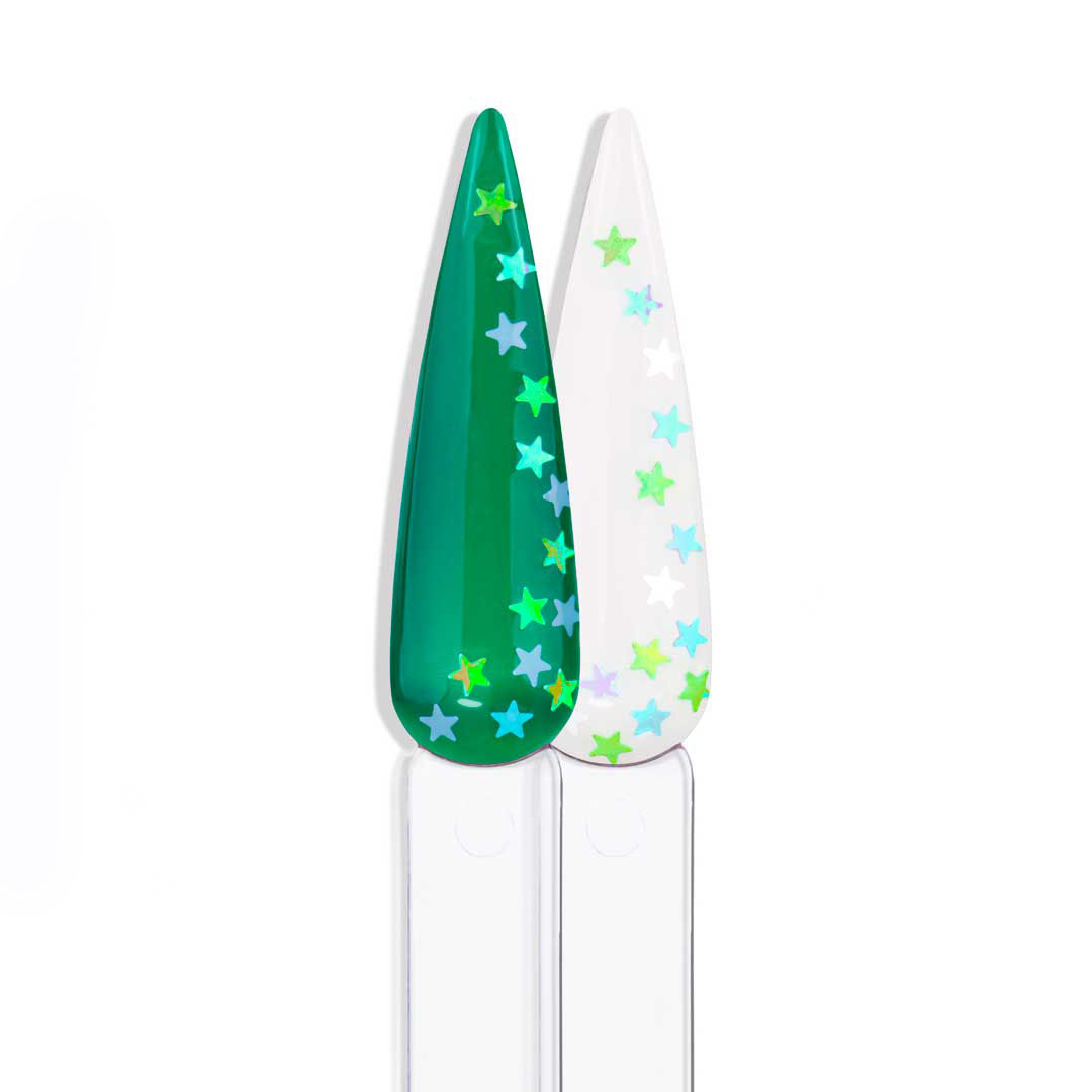 Inocos glitter fantasia mix verde e azul