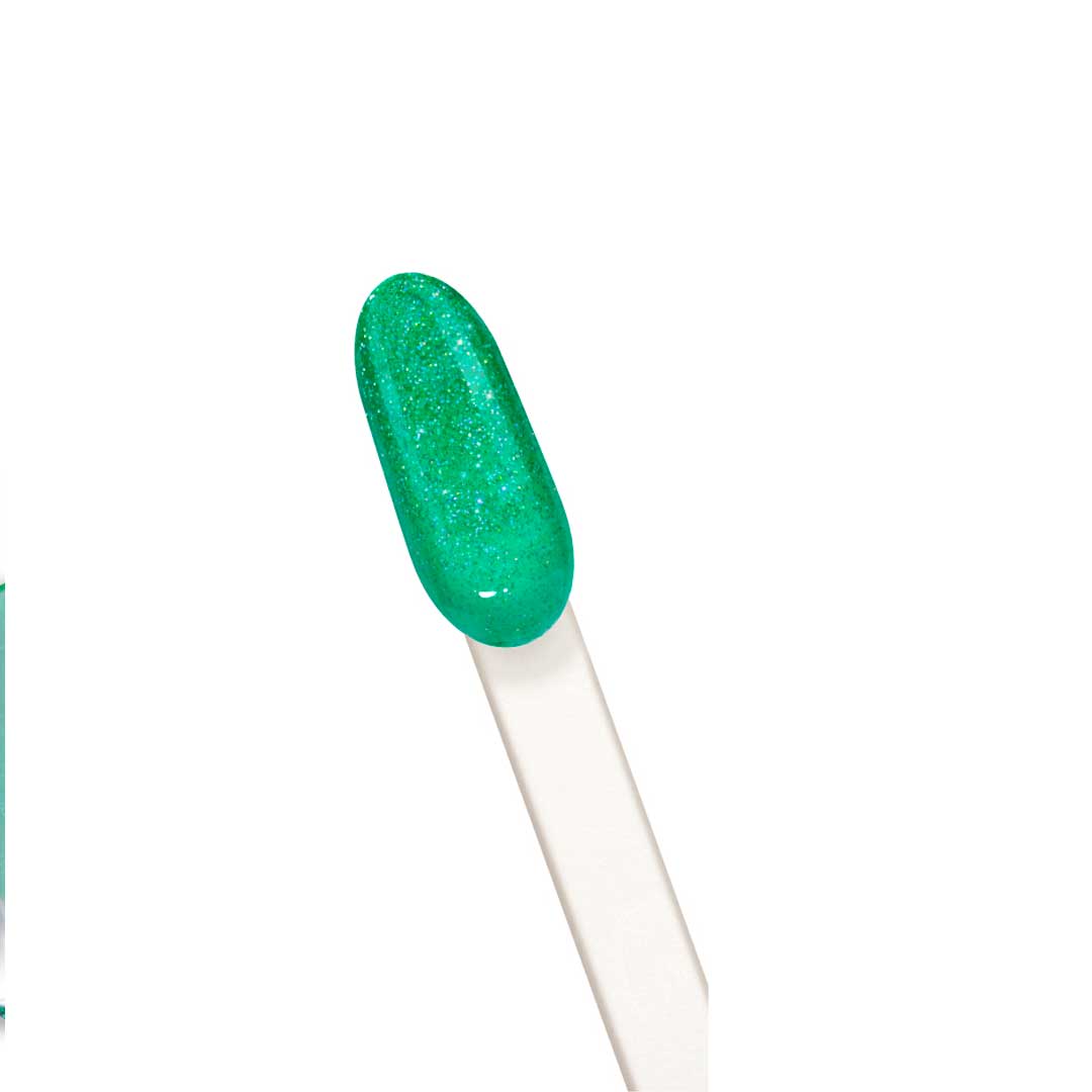 Inocos Like Gel esmalte de uñas efecto gel 151 verde glitter funk