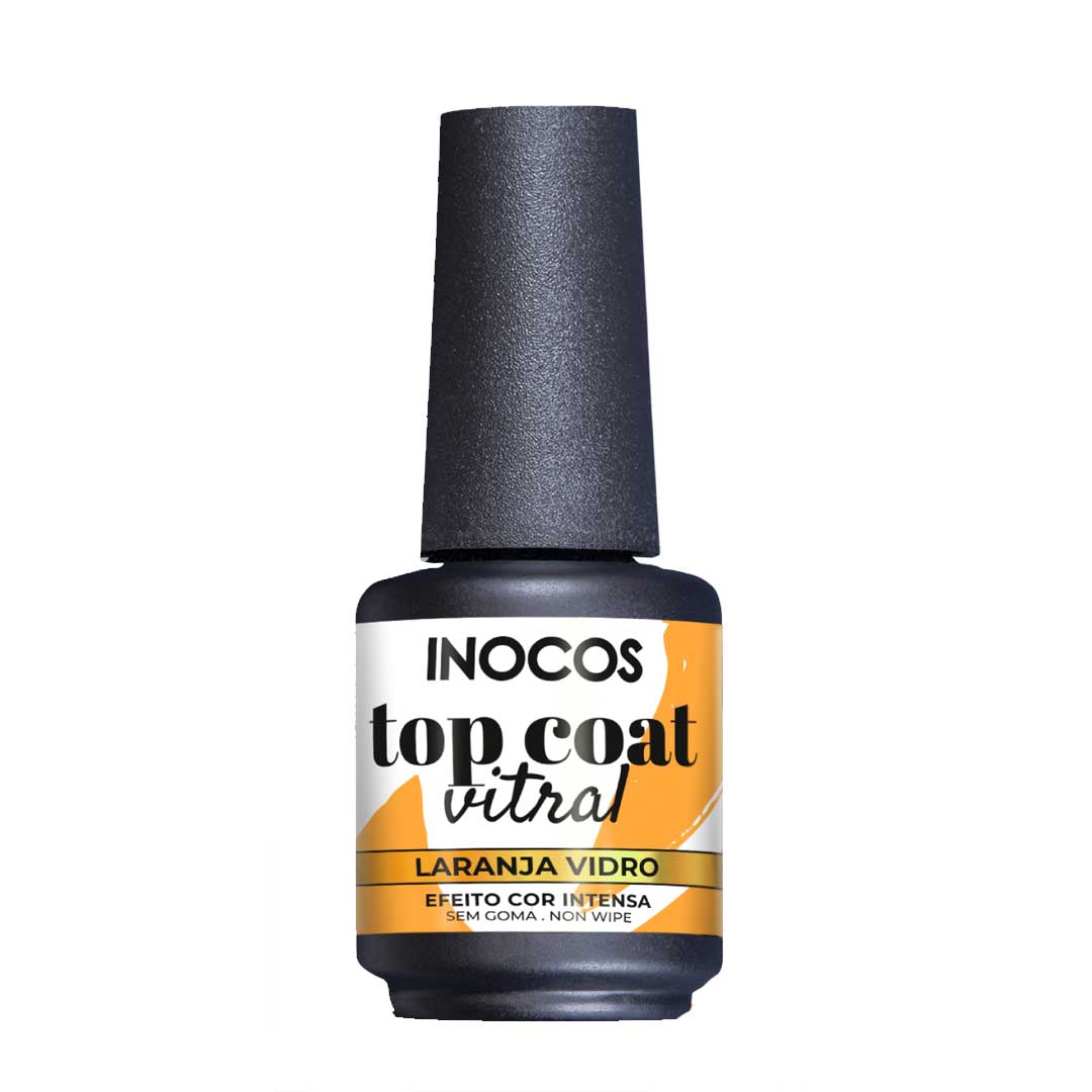 Inocos top coat vitral laranja vidro