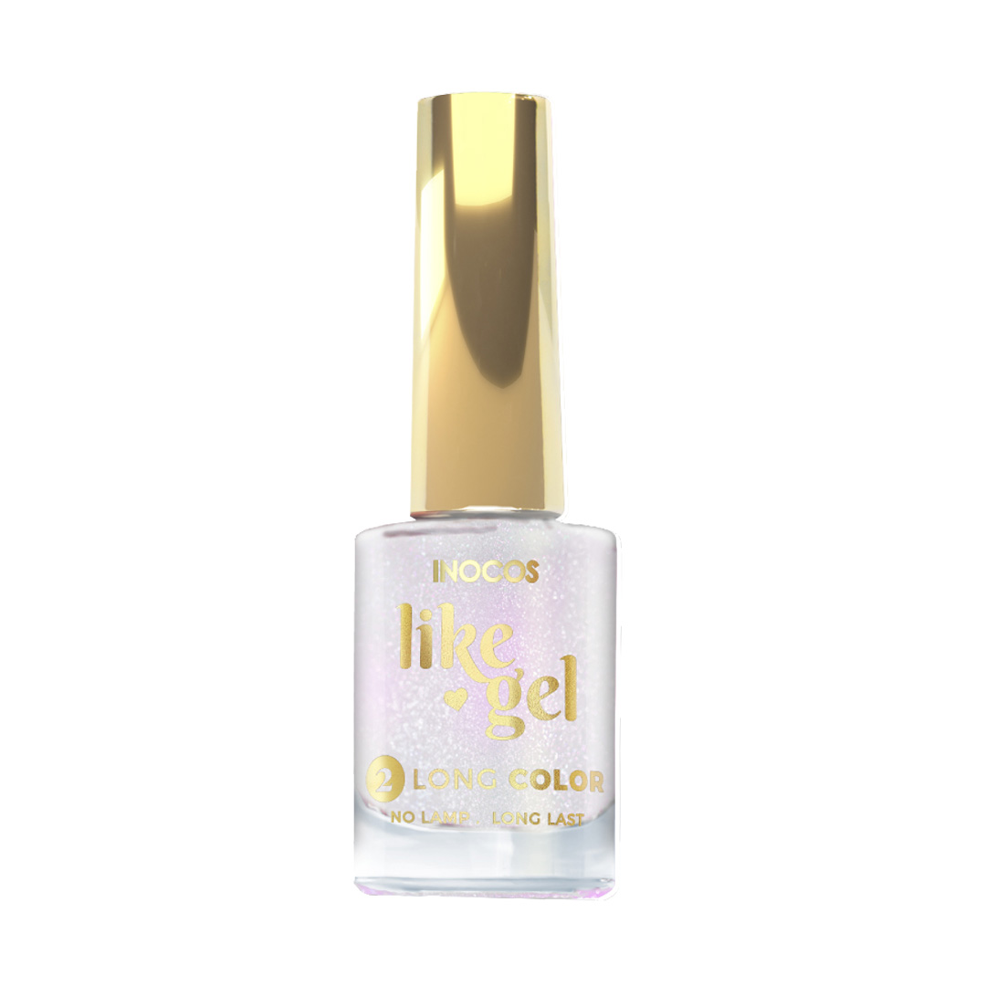 Inocos Like Gel verniz de unhas efeito gel 153 branco iridescente