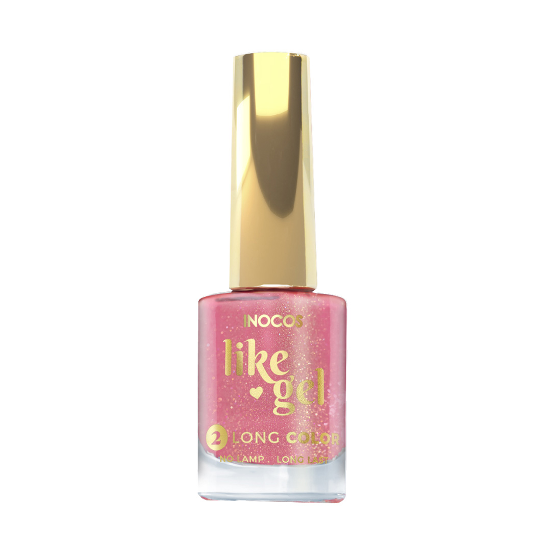 Inocos Like Gel esmalte de uñas efecto gel 158 rosa nude centeleante