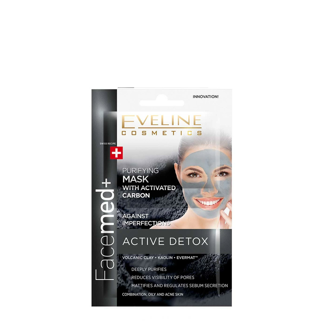 Eveline Facemed+ active detox carvão ativado 3 em 1