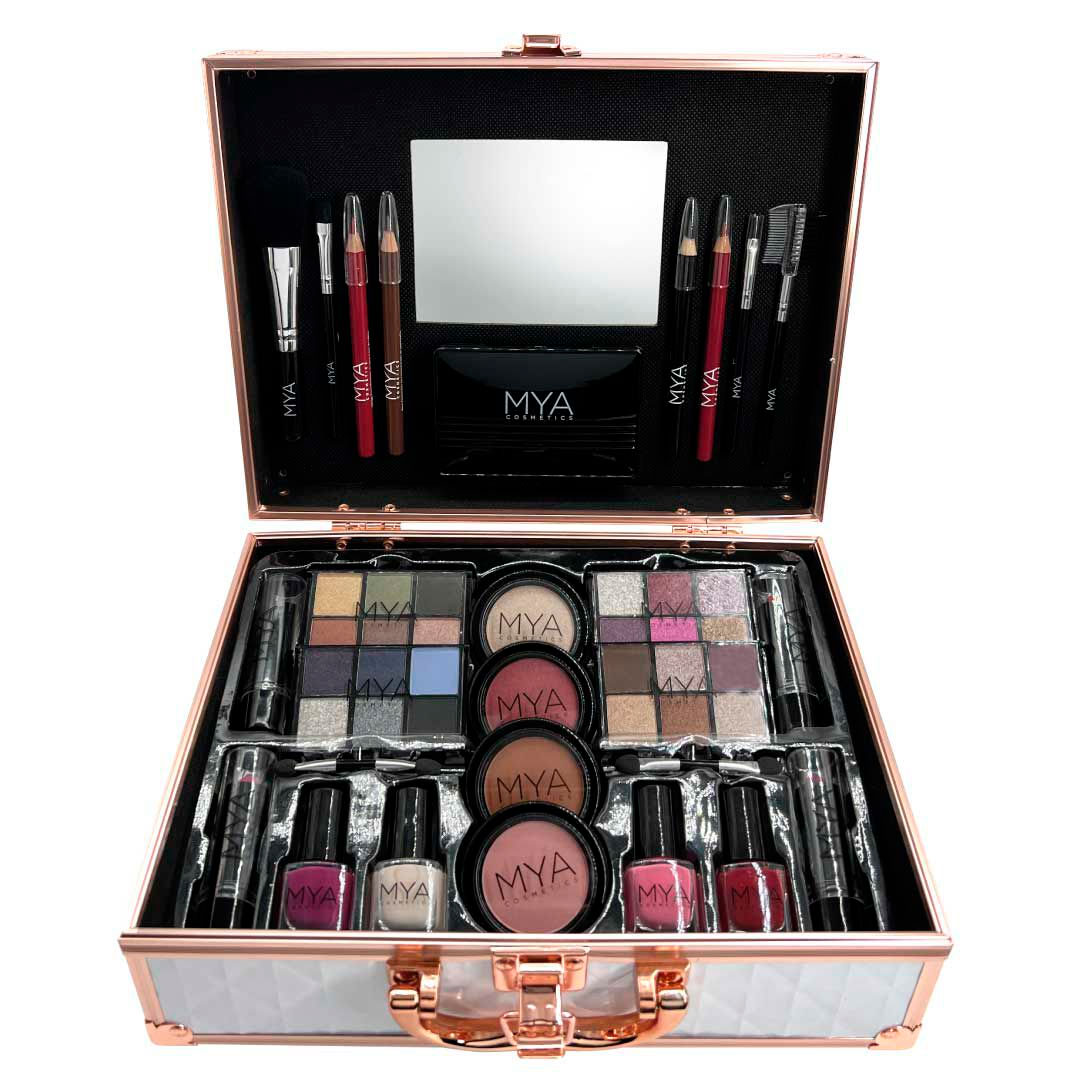 Mya makeup kit travel lux branca/rose gold ref410211