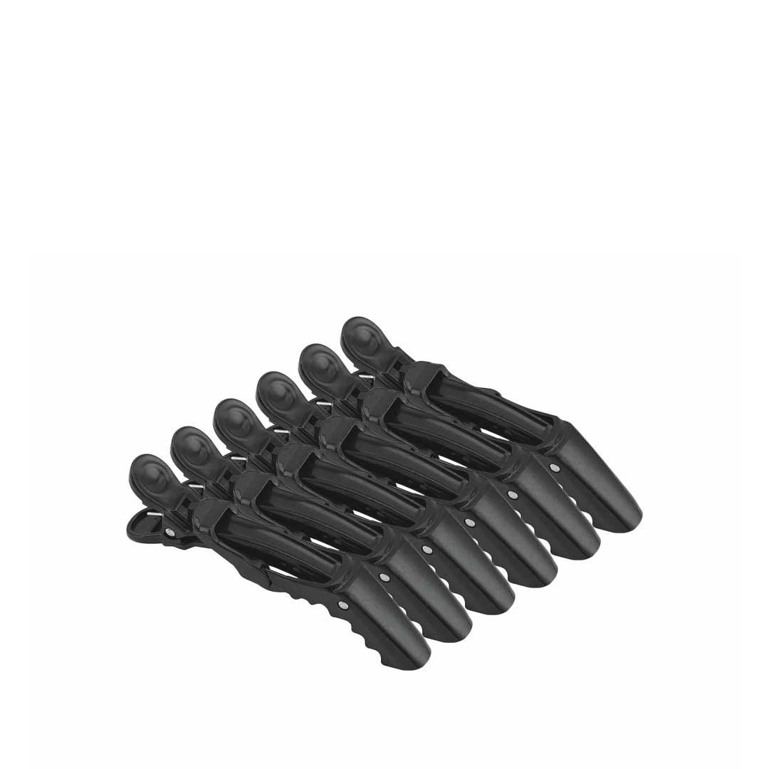 Rickiparodi pinzas de cabello grande negro paquete 6