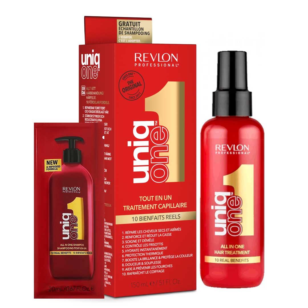 Revlon Uniq One spray de tratamiento oferta de muestra de champú