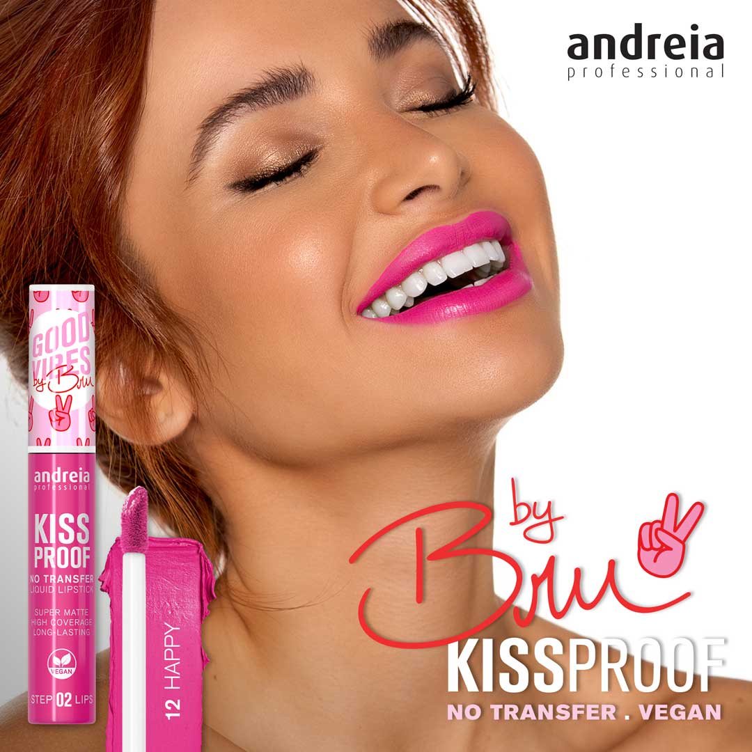 Andreia Kiss Proof - batom líquido Good Vibes byBru Happy 12