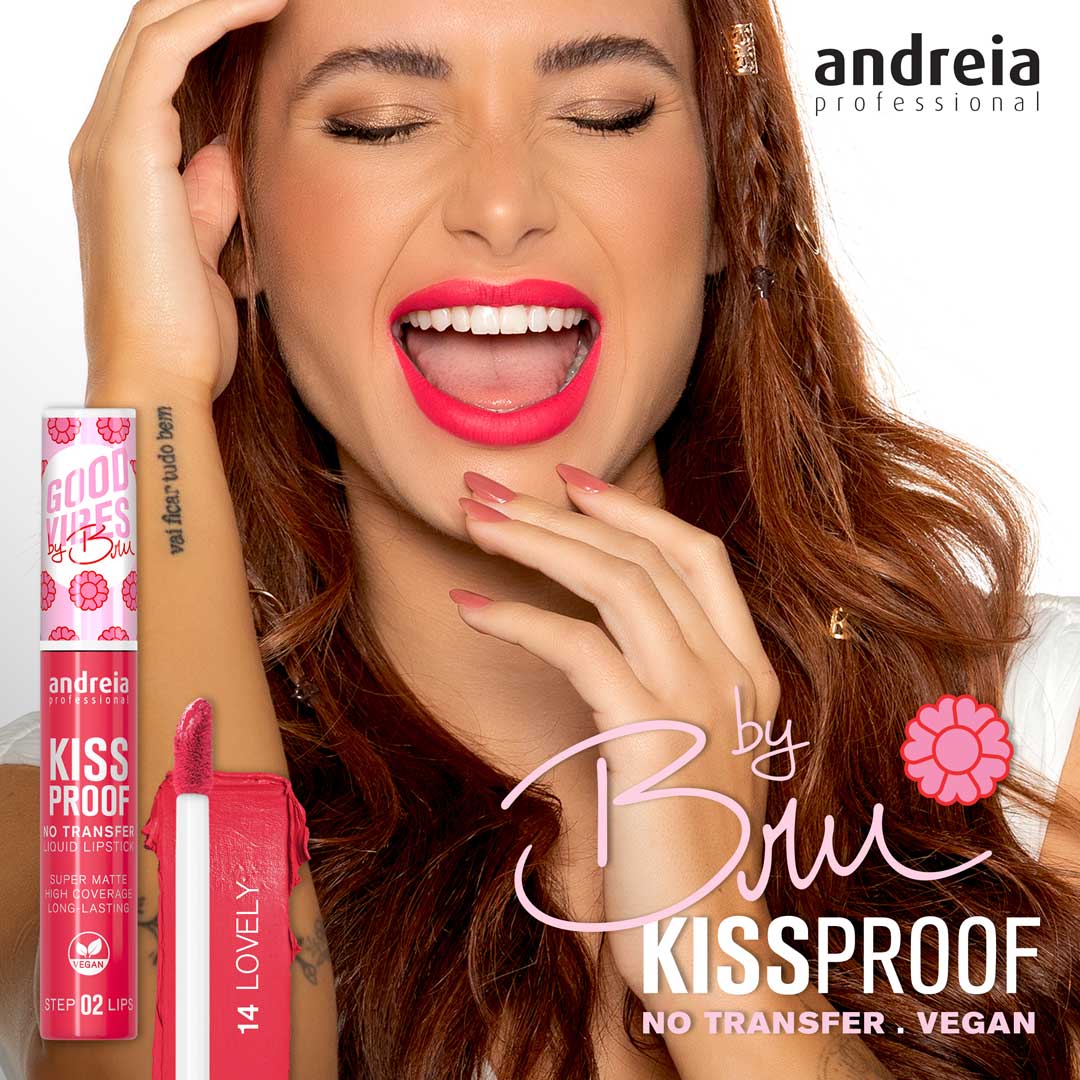 Andreia Kiss Proof - batom líquido Good Vibes byBru Lovely 14