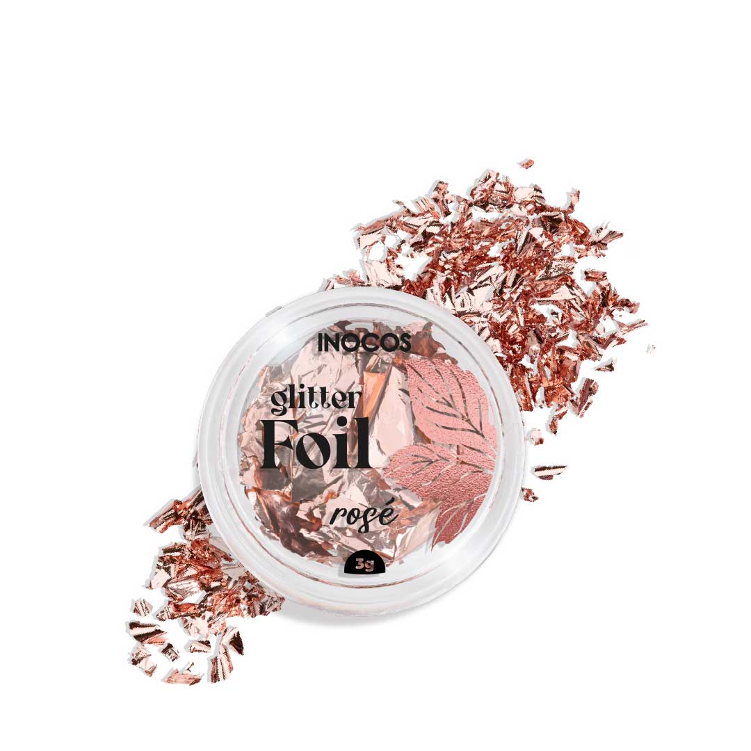 Inocos glitter foil rosé rosa ouro