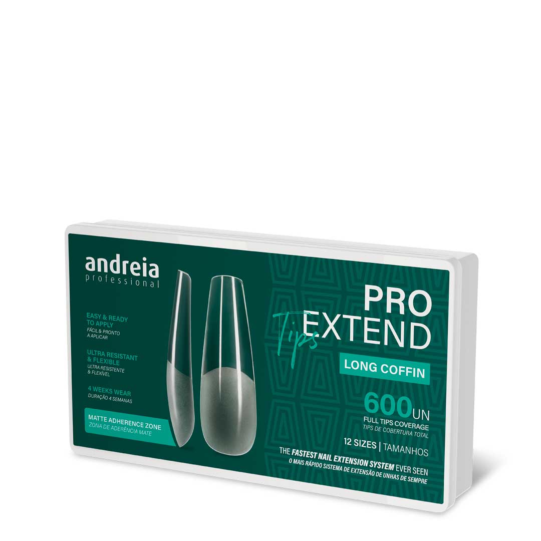 Andreia pro extend tips 600 unid long coffin