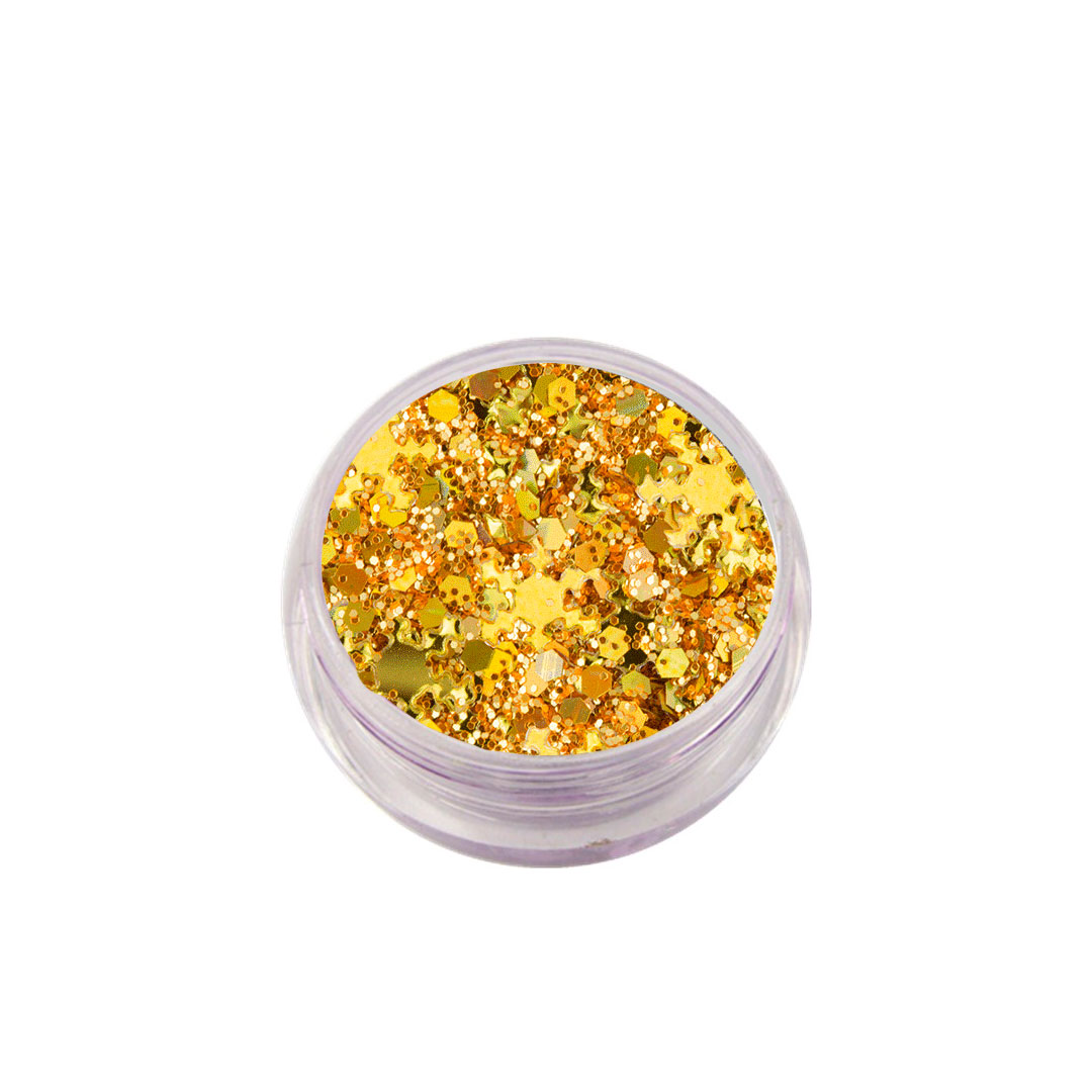 Lookimport glitter nail art flocos amarillo G23