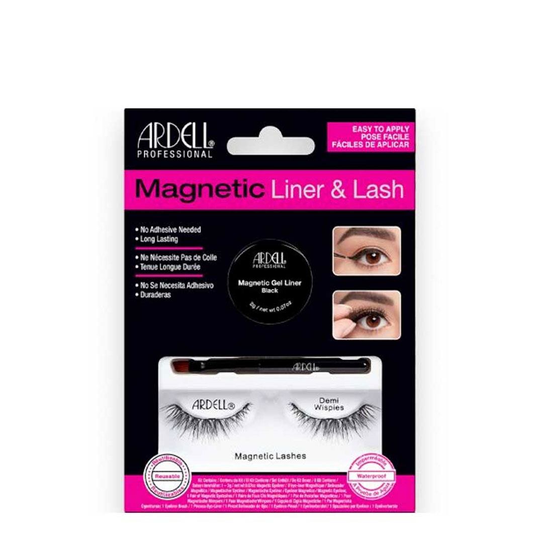 Ardell kit pestanas magneticas e liner demi wispies