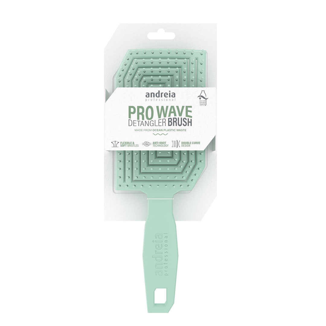 Andreia escova Pro Wave detangler brush - green